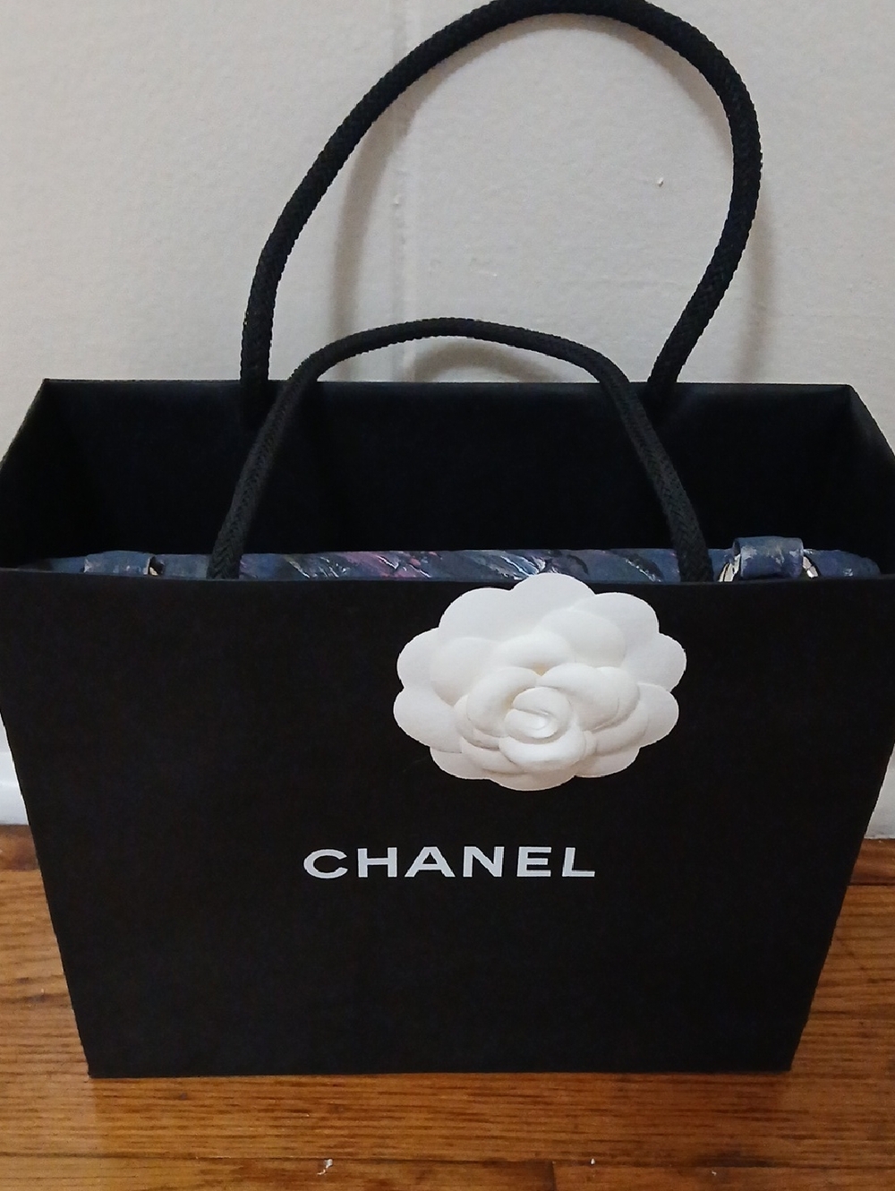 Chanel Two-Tone Quilted Flap Bag with Painted Floral Detail - Picture 16 of 16
